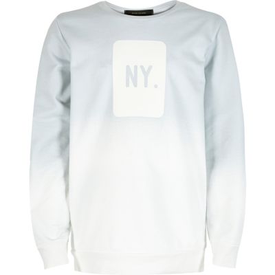 Boys white faded NY sweatshirt